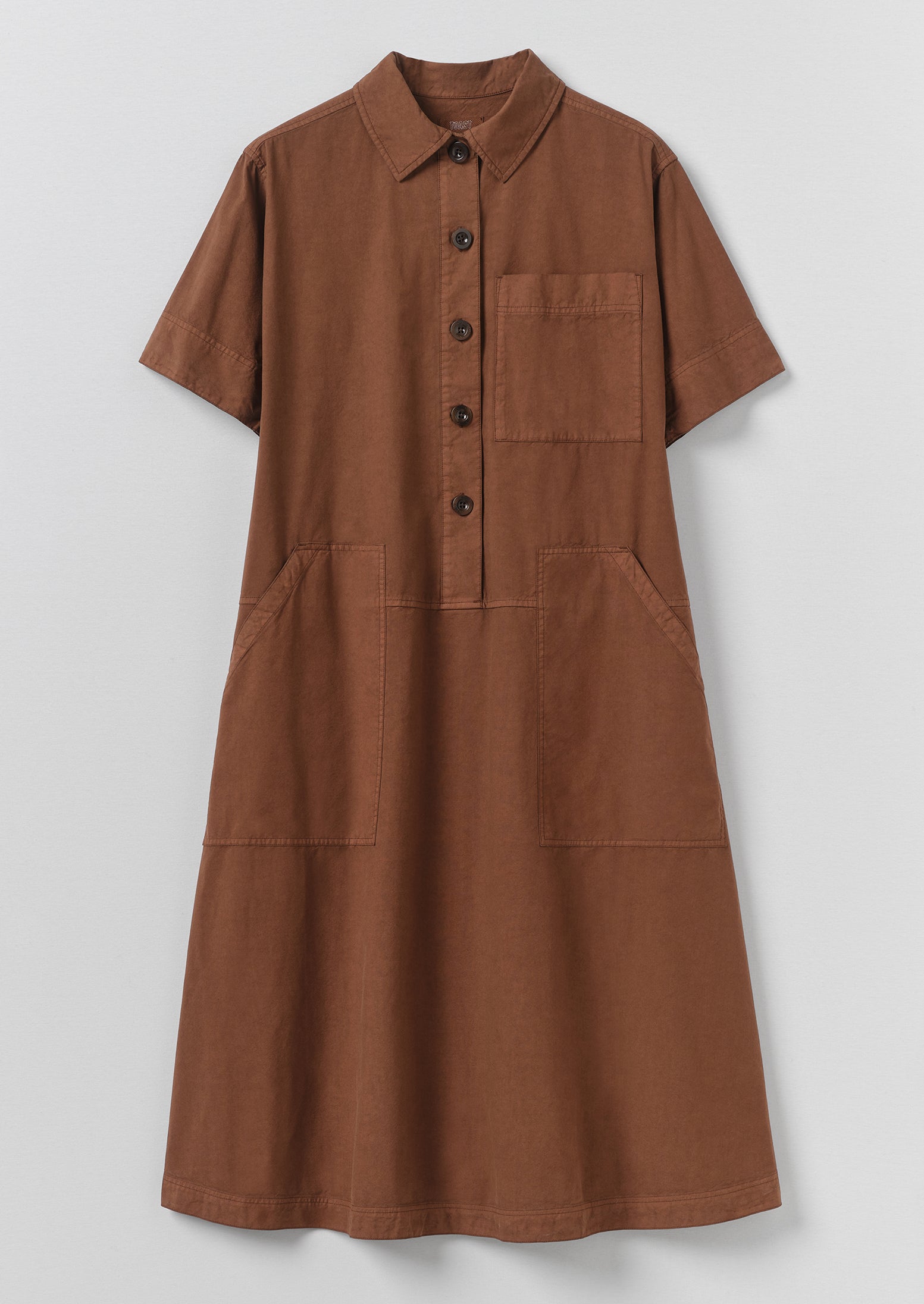 ワンピース WIRROW CUPRA COTTON SHIRTS DRESS Cotton Linen Poplin Shirt Dress | Brown Ochre | TOAST
