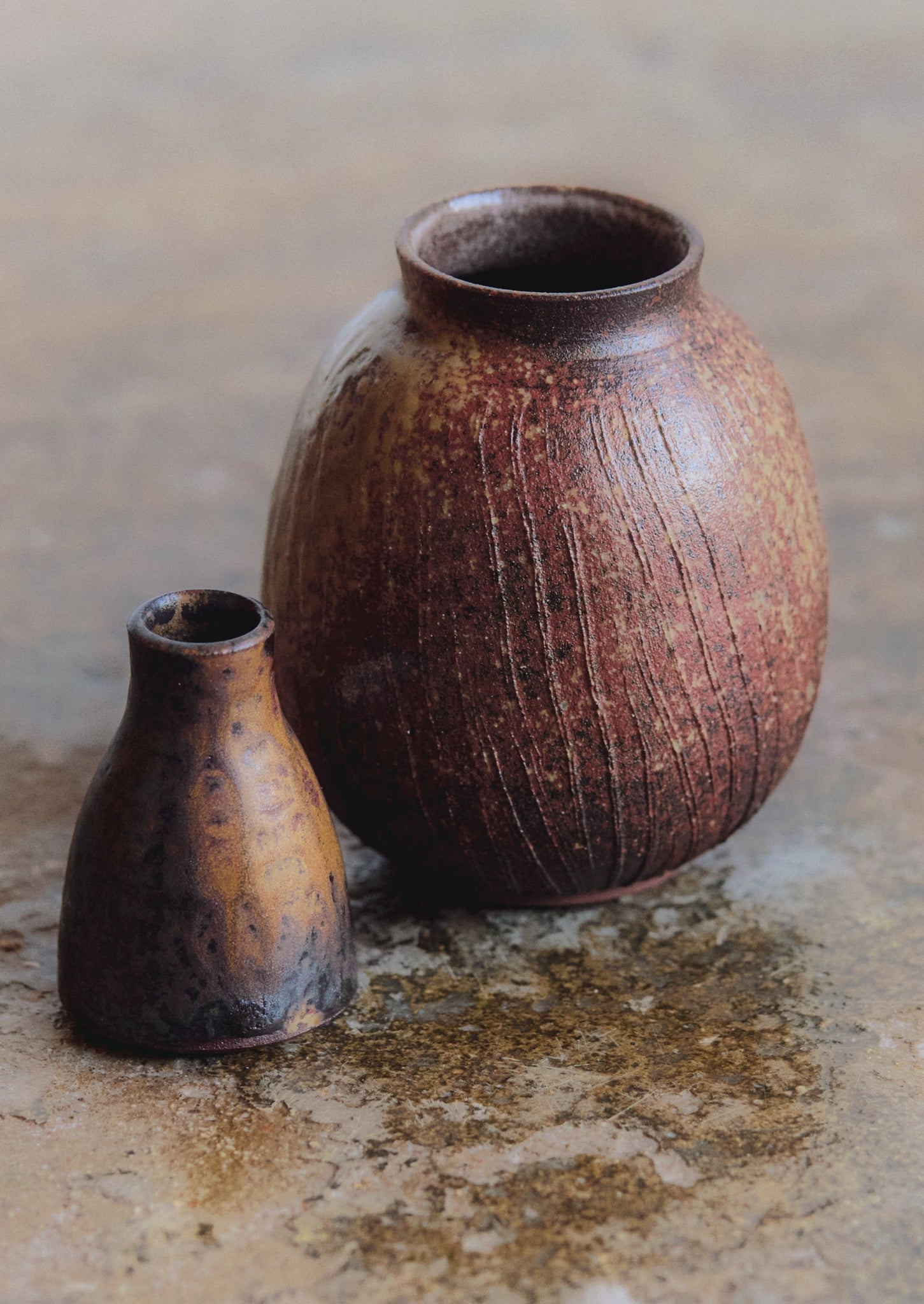 Laerke Moller Hansen Mini Ash and Tenmoku Vase | Brown Umber