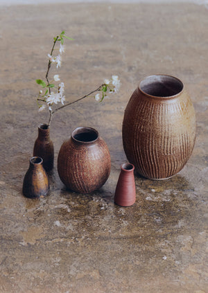 Laerke Moller Hansen Mini Ash and Tenmoku Vase | Brown Umber