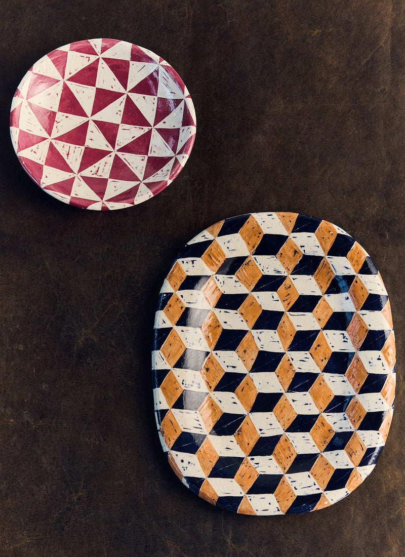 Hannah Watts Diamond Platter | Grape Multi
