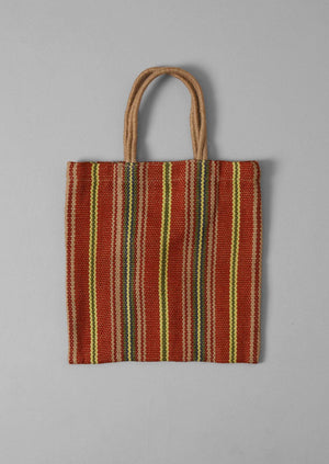 Turtle Bags Stripe Jute Tote | Nasturtium