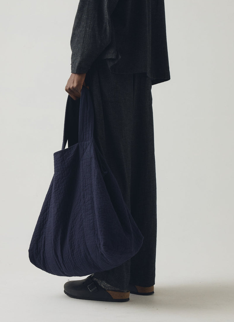 Quilted Cotton Lounge Bag | Indigo Blue