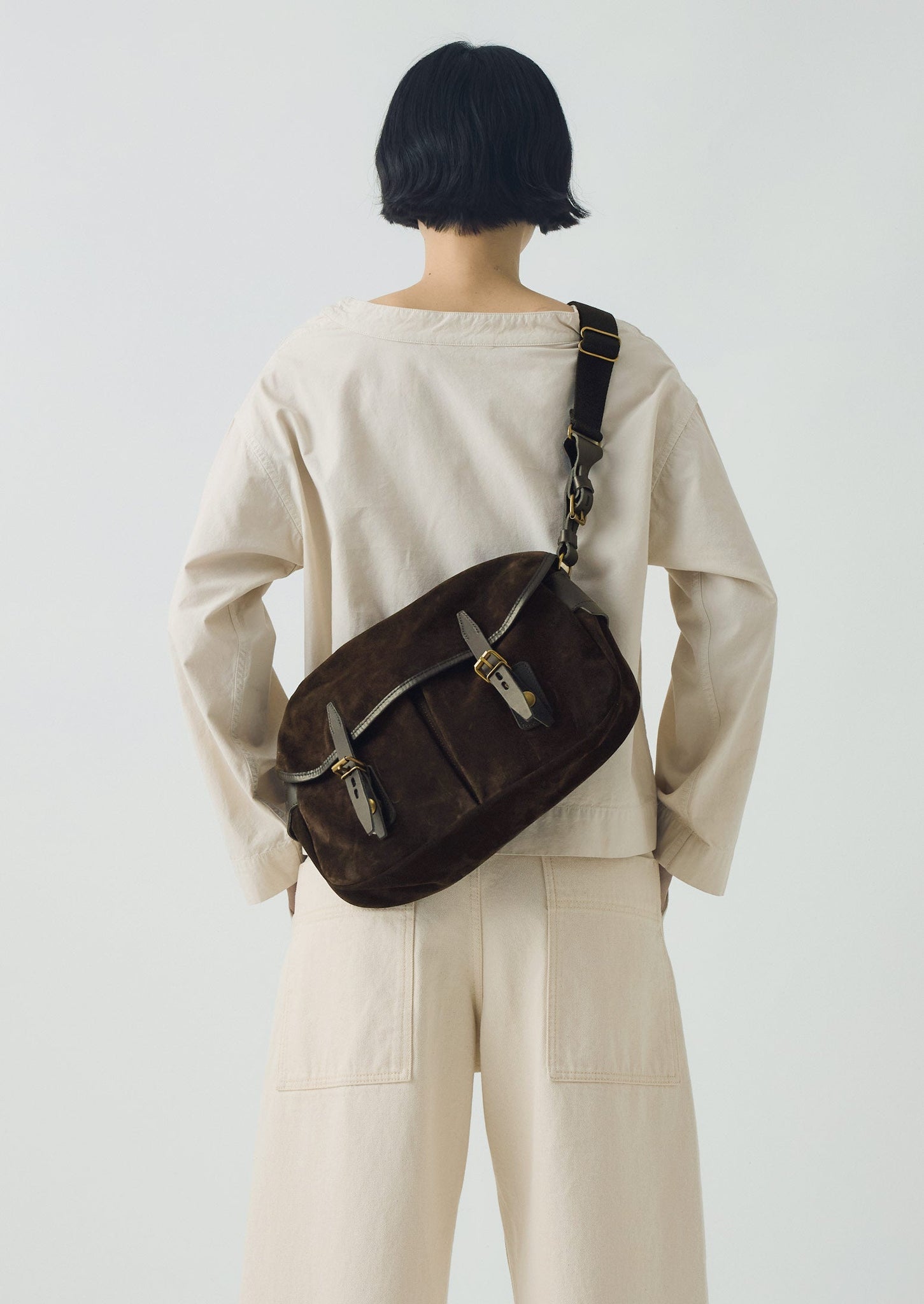 Bleu De Chauffe Musette Suede Bag | Marron Brown