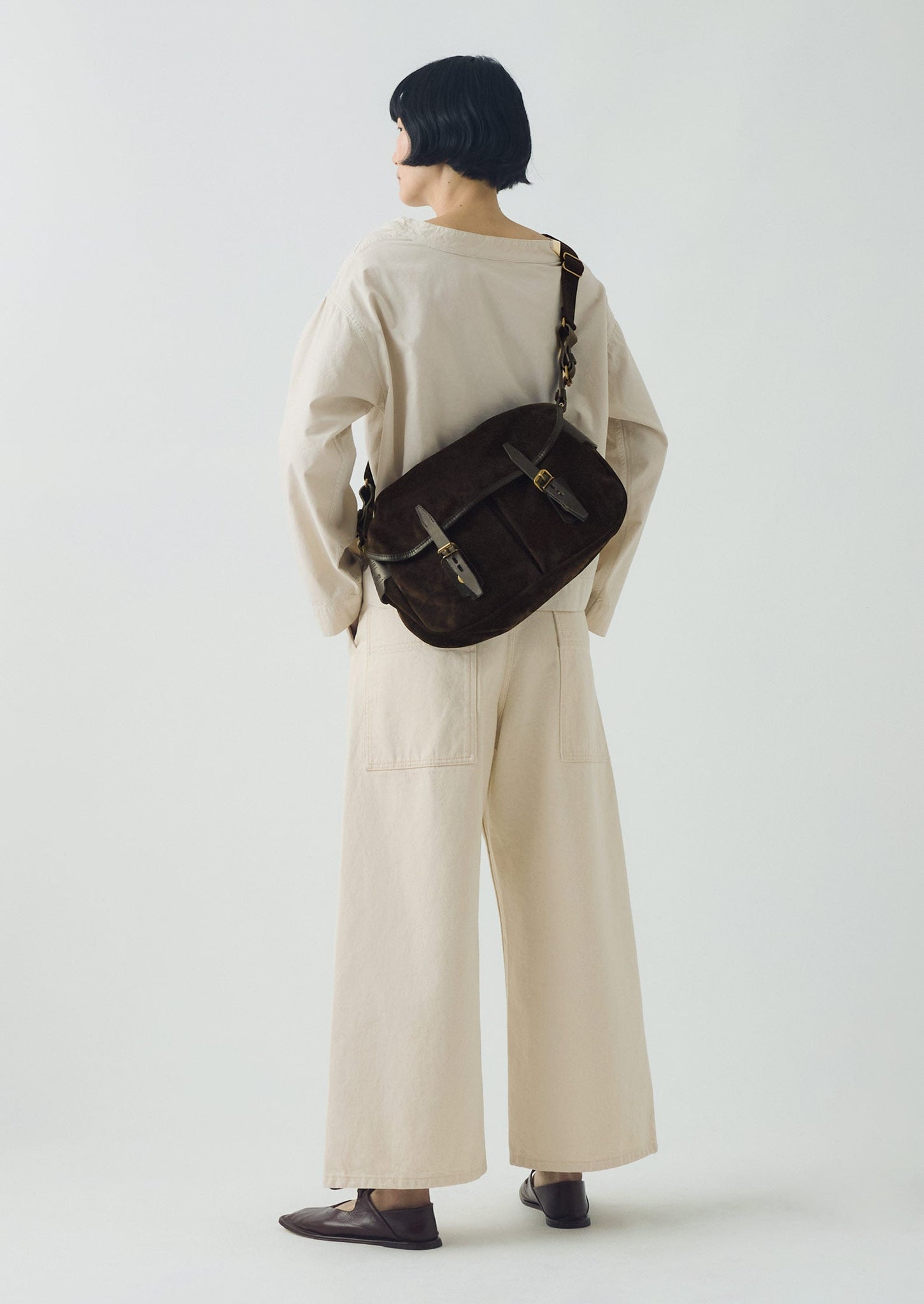 Bleu De Chauffe Musette Suede Bag | Marron Brown