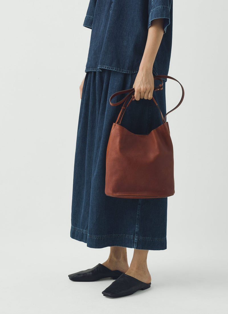 Il Bisonte Leather Bucket Bag | Sepia