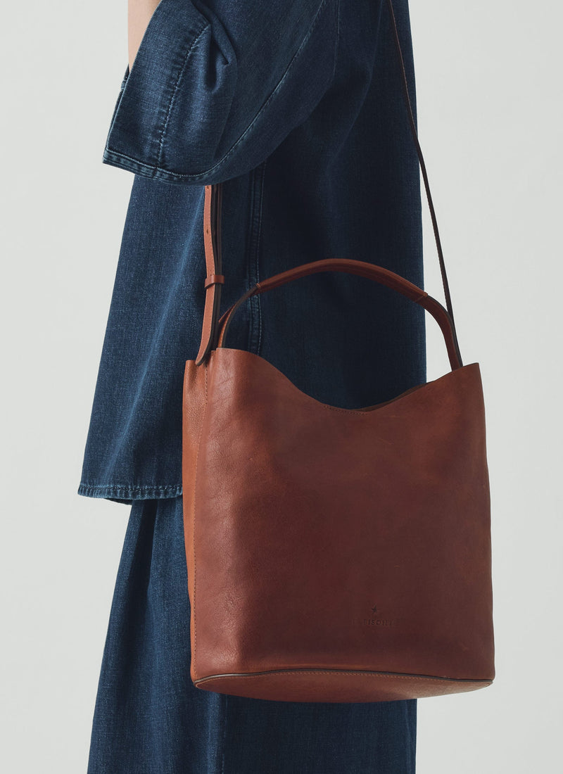 Il Bisonte Leather Bucket Bag | Sepia