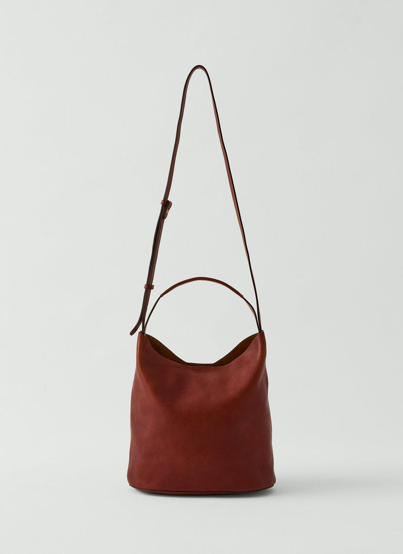 Il Bisonte Leather Bucket Bag | Sepia