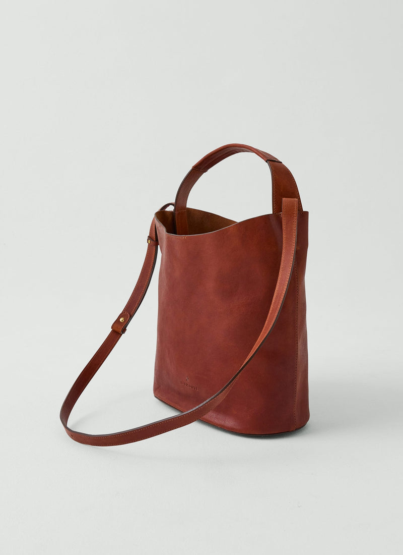 Il Bisonte Leather Bucket Bag | Sepia