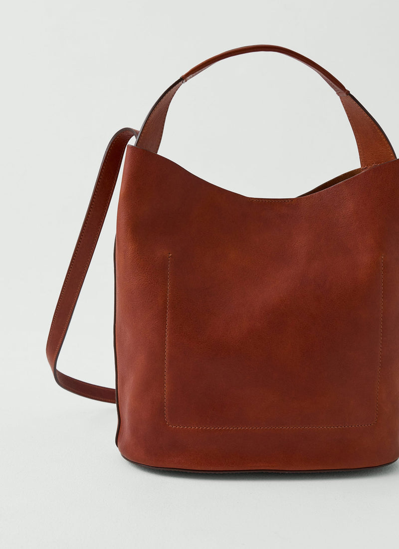 Il Bisonte Leather Bucket Bag | Sepia