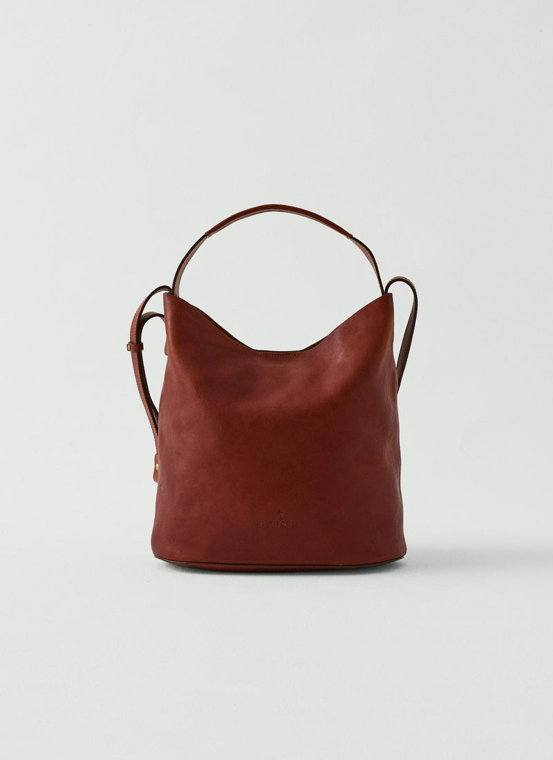 Il Bisonte Leather Bucket Bag | Sepia