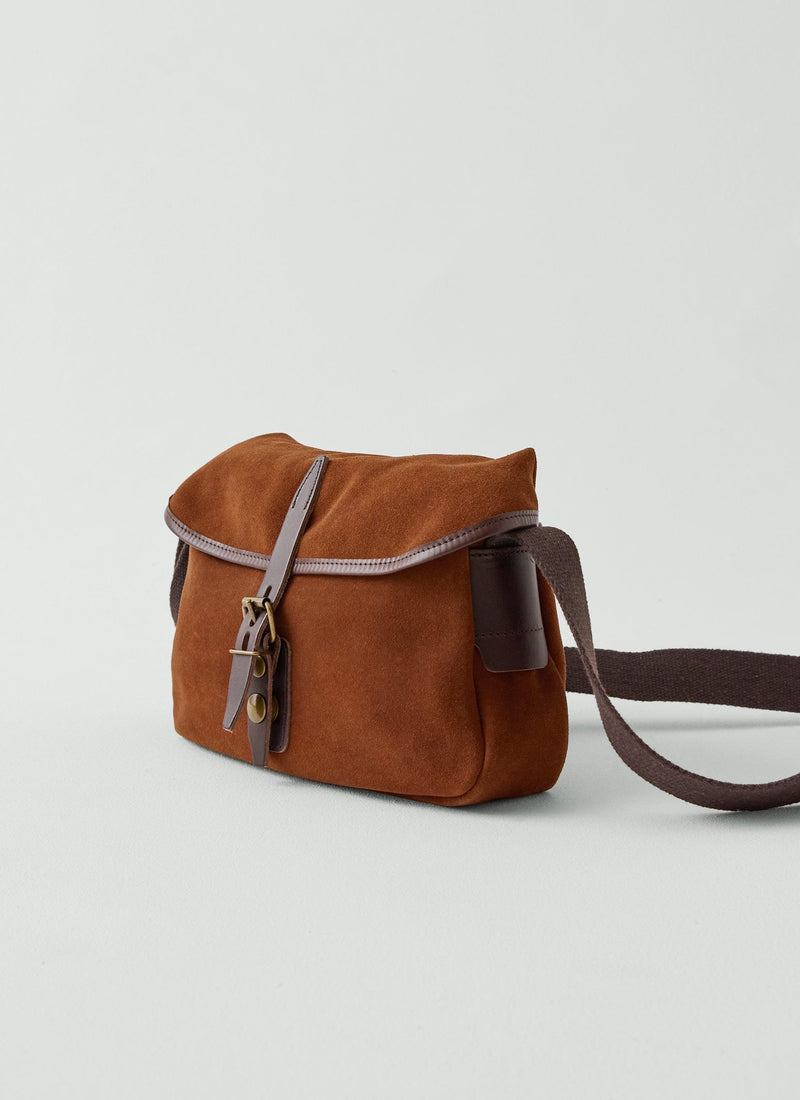 Bleu De Chauffe Extra Small Musette Suede Bag | Tawny Brown