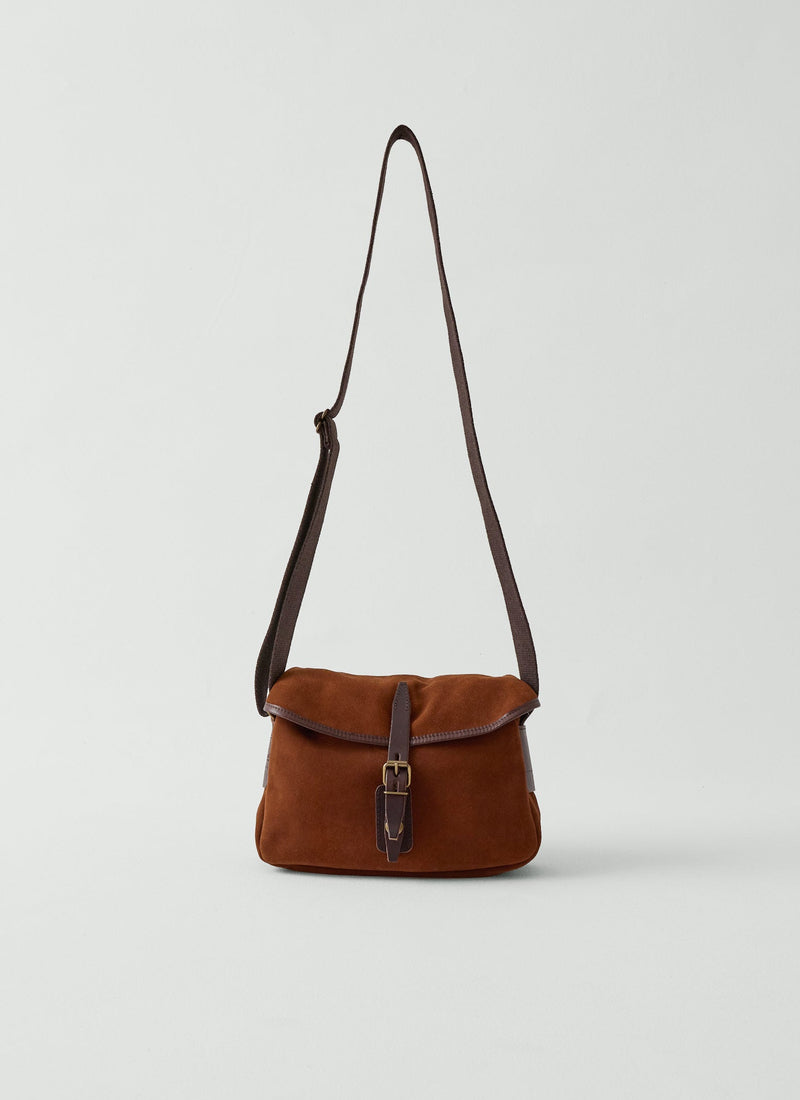 Bleu De Chauffe Extra Small Musette Suede Bag | Tawny Brown