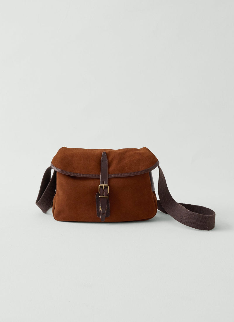 Bleu De Chauffe Extra Small Musette Suede Bag | Tawny Brown