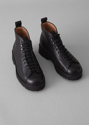 Fracap Leather Monkey Boots | Black