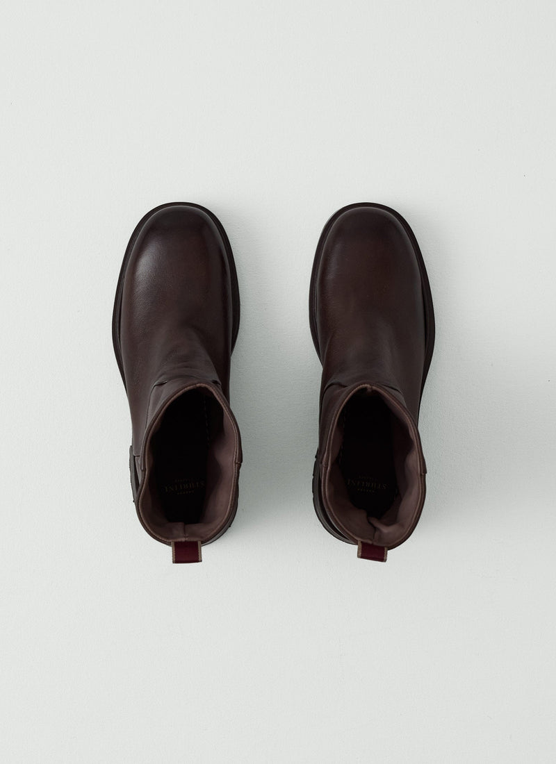 Sturlini Mid Leather Pull On Boots | Dark Brown