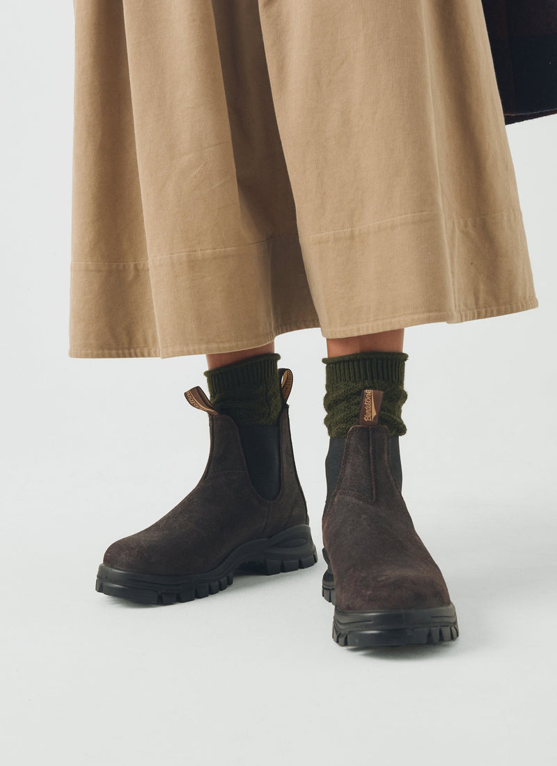 Blundstone Wax Suede Lug Boots | Dark Brown
