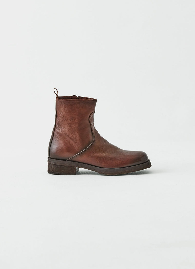 Sturlini Mid Leather Square Toe Pull On Boots | Tobacco
