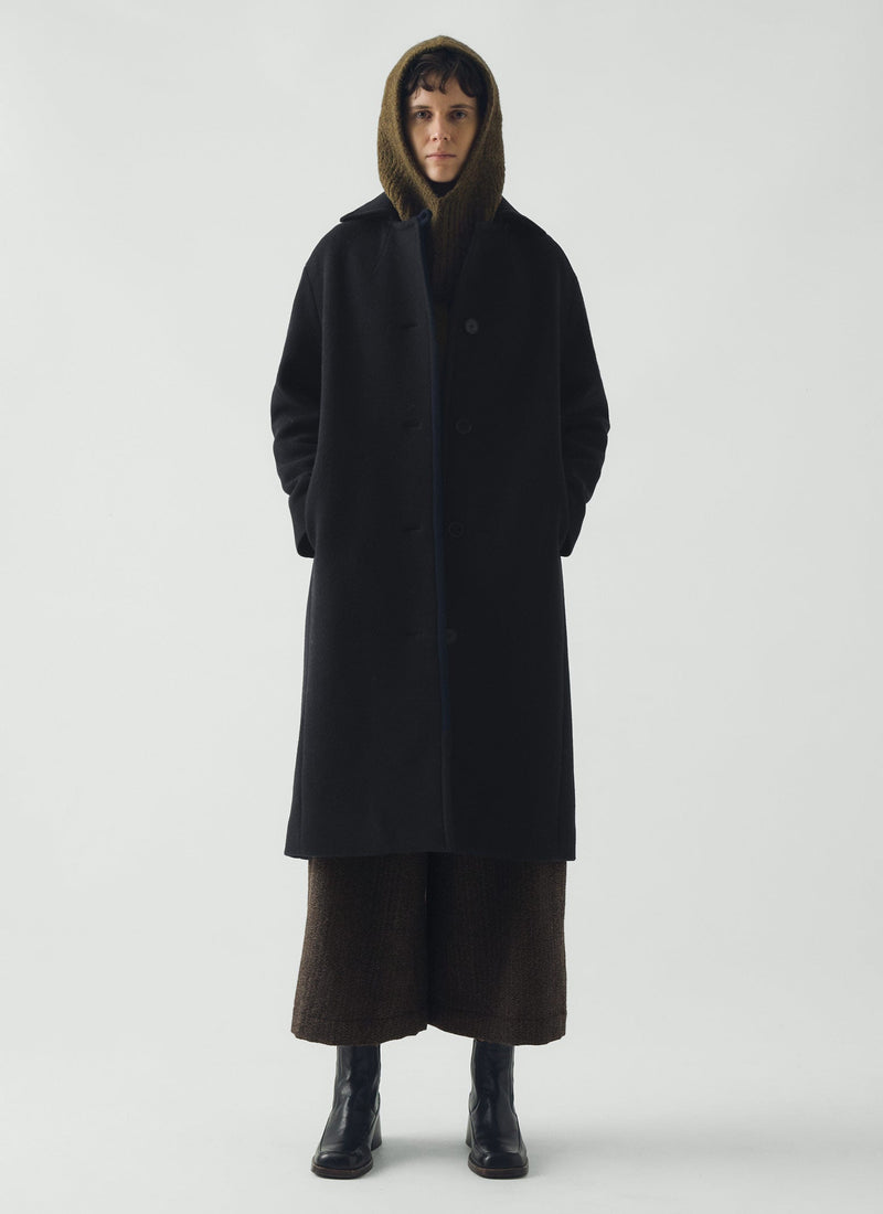 Wool Alpaca Boucle Hood | Rich Olive