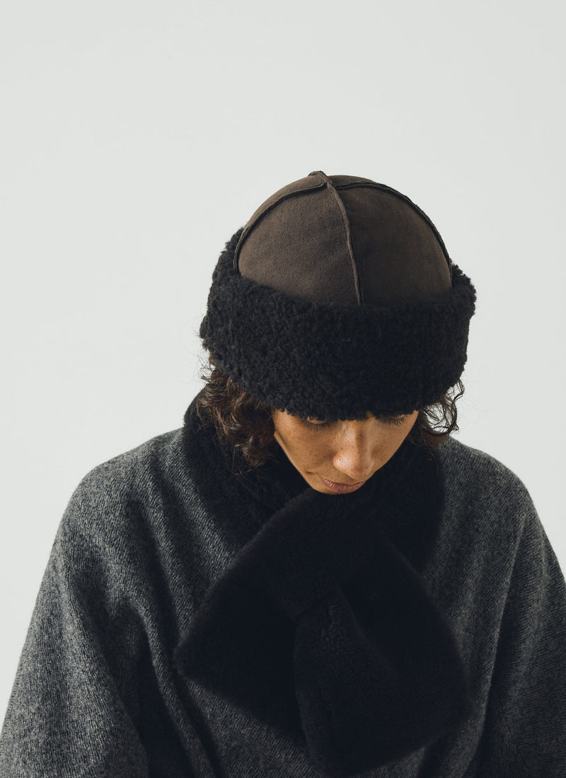 Owen Barry Sheepskin Hat | Dark Brown