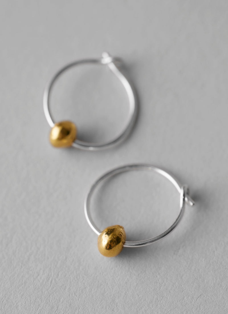 Sally Lacock Seed Hoop Earrings | Silver/Gold