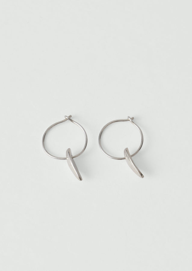 Sally Lacock Sculpted Seed Charm Hoops | Silver