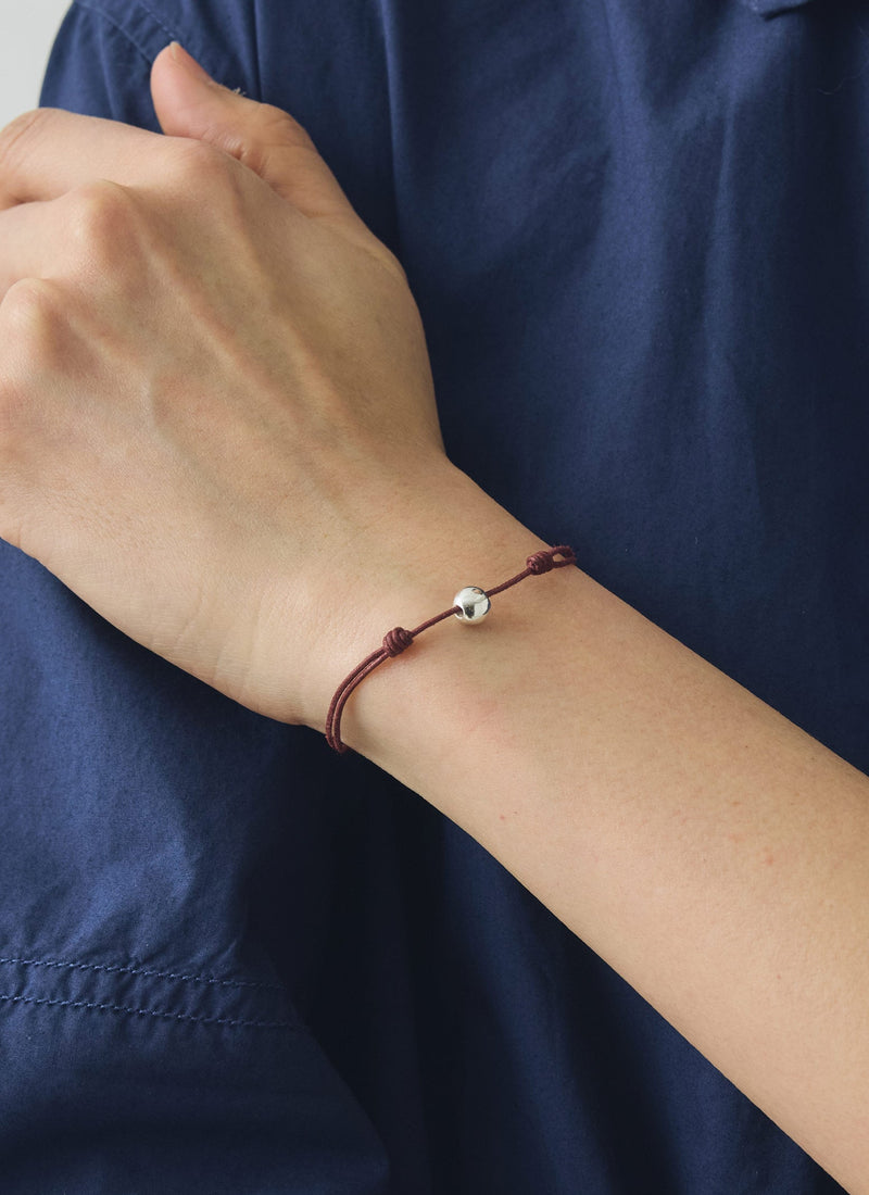 Helena Rohner Large Silver Bead String Bracelet | Plum/Silver
