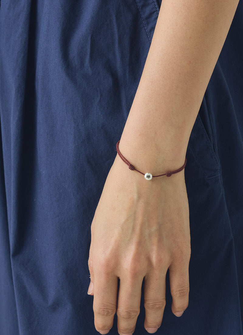 Helena Rohner Large Silver Bead String Bracelet | Plum/Silver