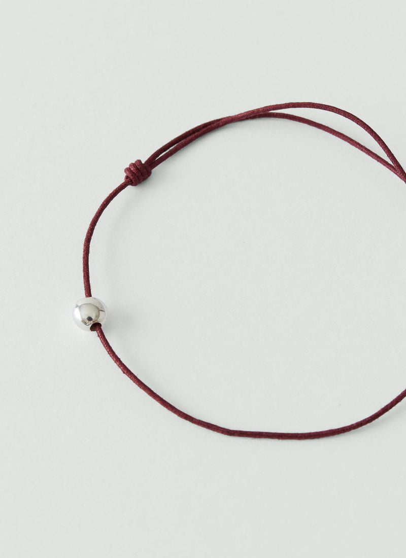 Helena Rohner Large Silver Bead String Bracelet | Plum/Silver