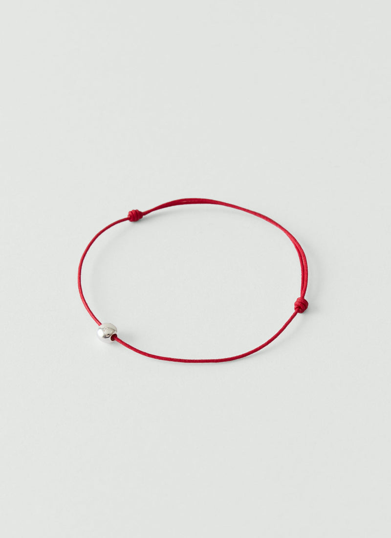 Helena Rohner Large Silver Bead String Bracelet | Tomato/Silver