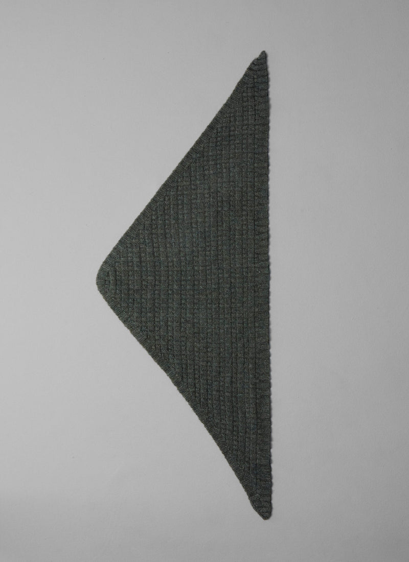 Grid Stitched Knitted Bandana | Seaweed
