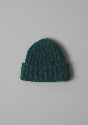 Ribbed Mohair Hat | Deep Forest