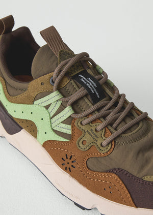 Flower Mountain Yamano Kaiso Panelled Trainers | Deep Olive