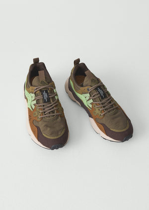 Flower Mountain Yamano Kaiso Panelled Trainers | Deep Olive