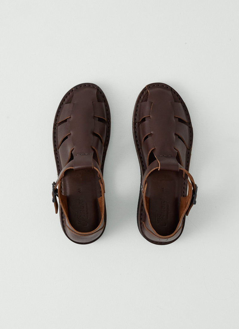 Fracap Fred Buckle Sandals | Dark Brown