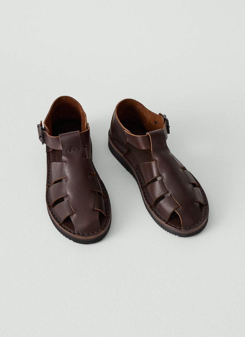 Fracap Fred Buckle Sandals | Dark Brown