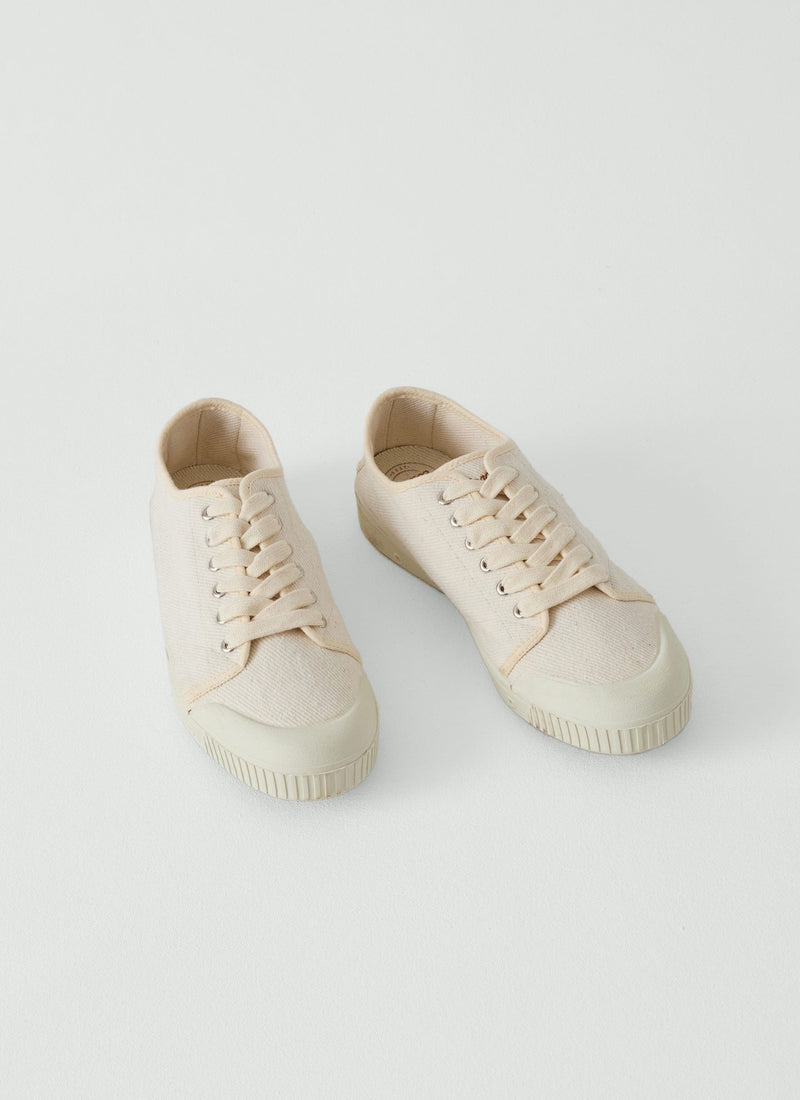 Spring Court Heavy Twill Plimsolls | Ecru