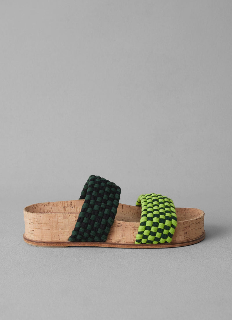 Marea Braided Cotton Sandals | Lime Green