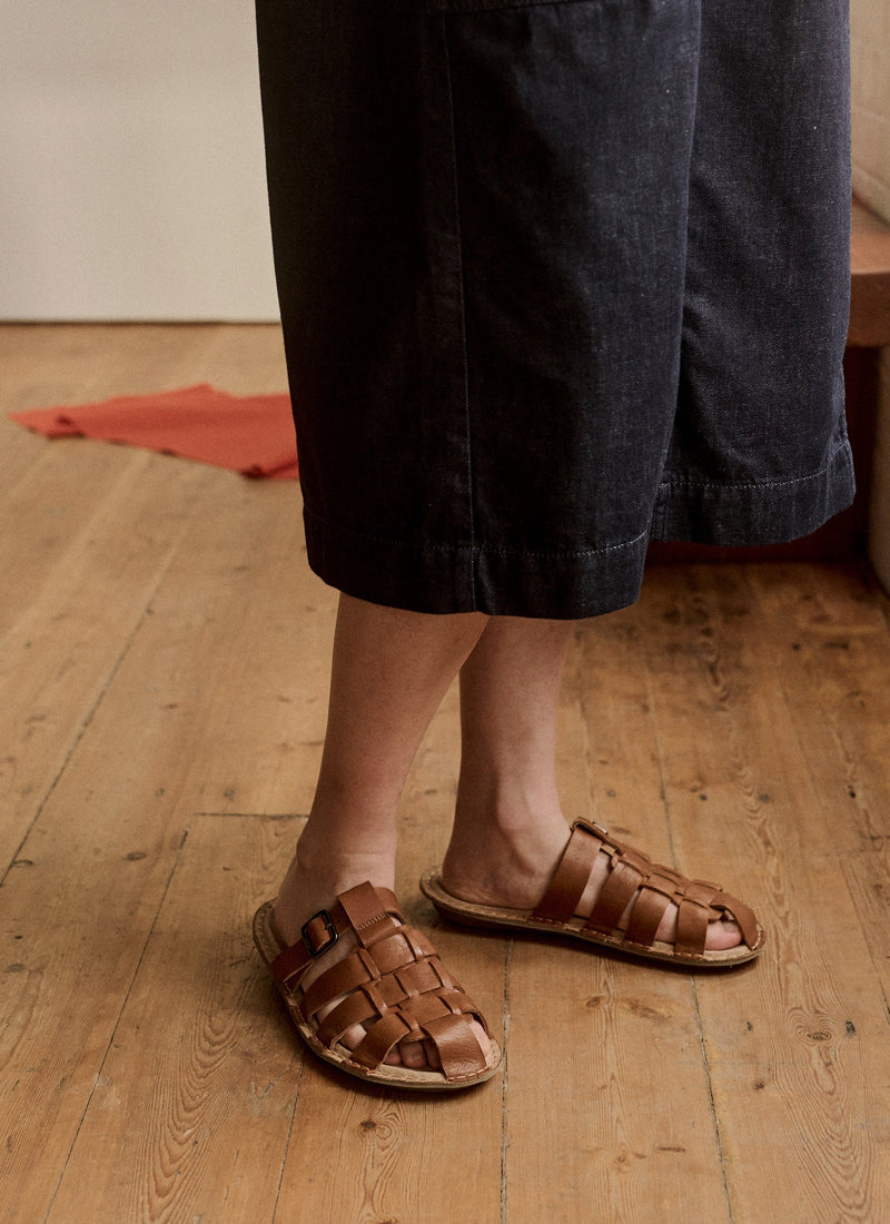 Vibae Leather Fisherman Sandals | Tan