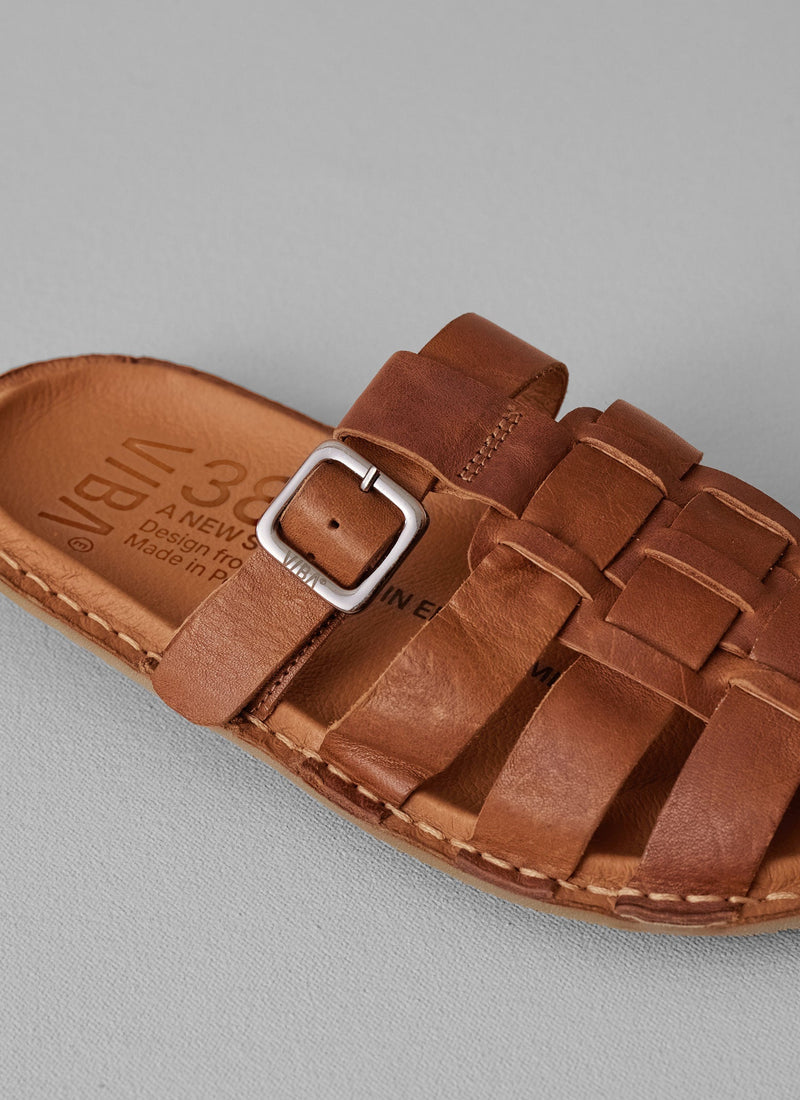 Vibae Leather Fisherman Sandals | Tan
