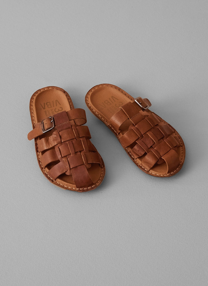 Vibae Leather Fisherman Sandals | Tan
