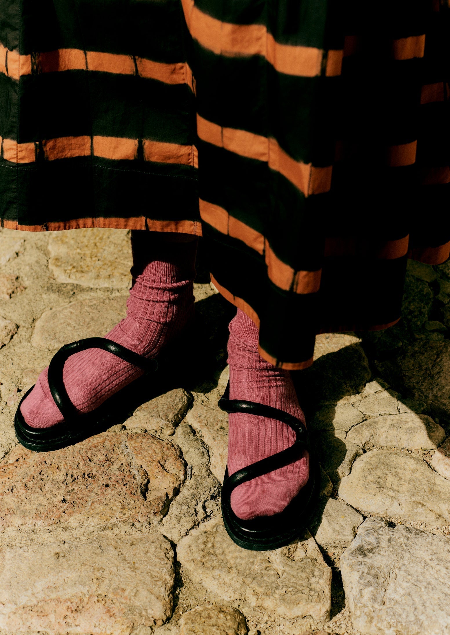 Trippen ZigZag Leather Sandals | Black | TOAST