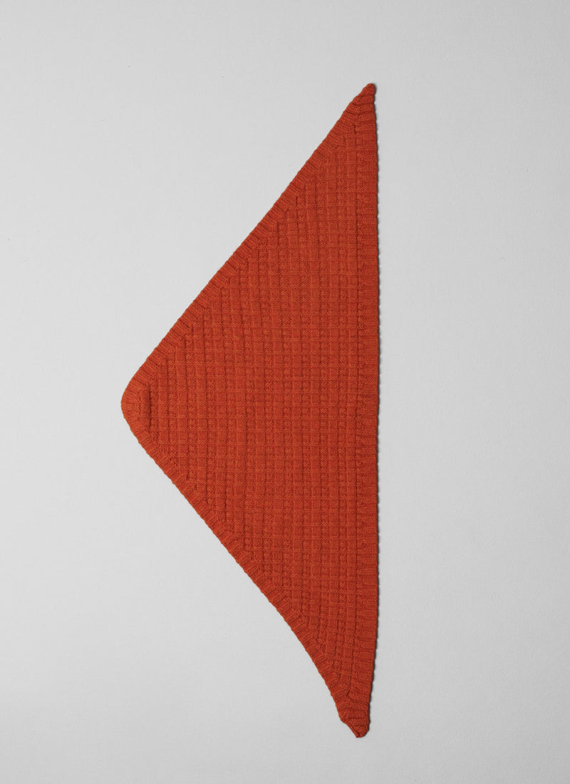 Grid Stitch Knitted Bandana | Ember