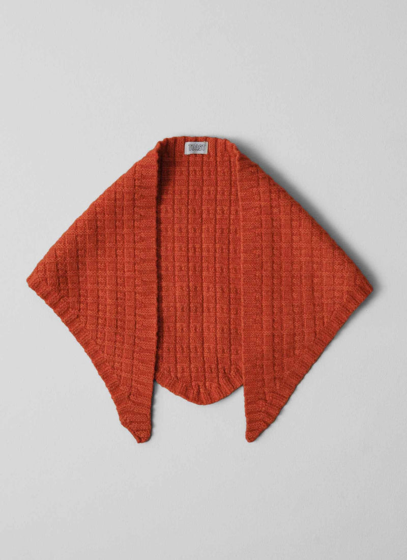 Grid Stitch Knitted Bandana | Ember