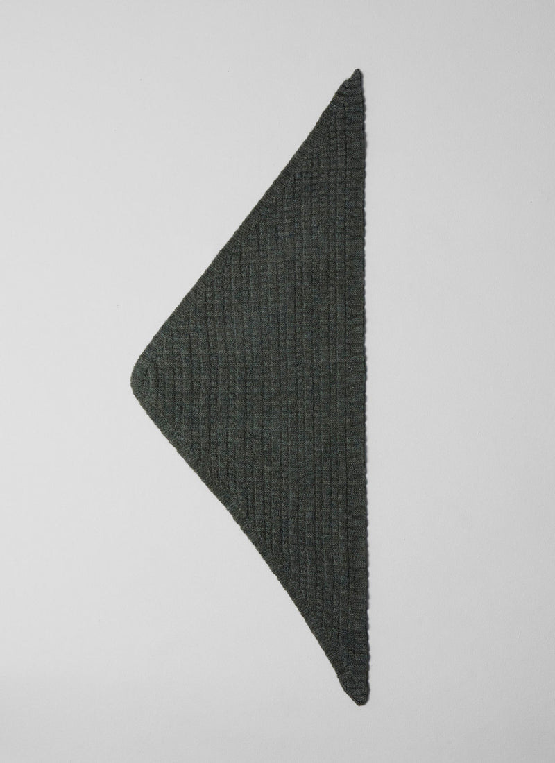 Grid Stitch Knitted Bandana | Seaweed
