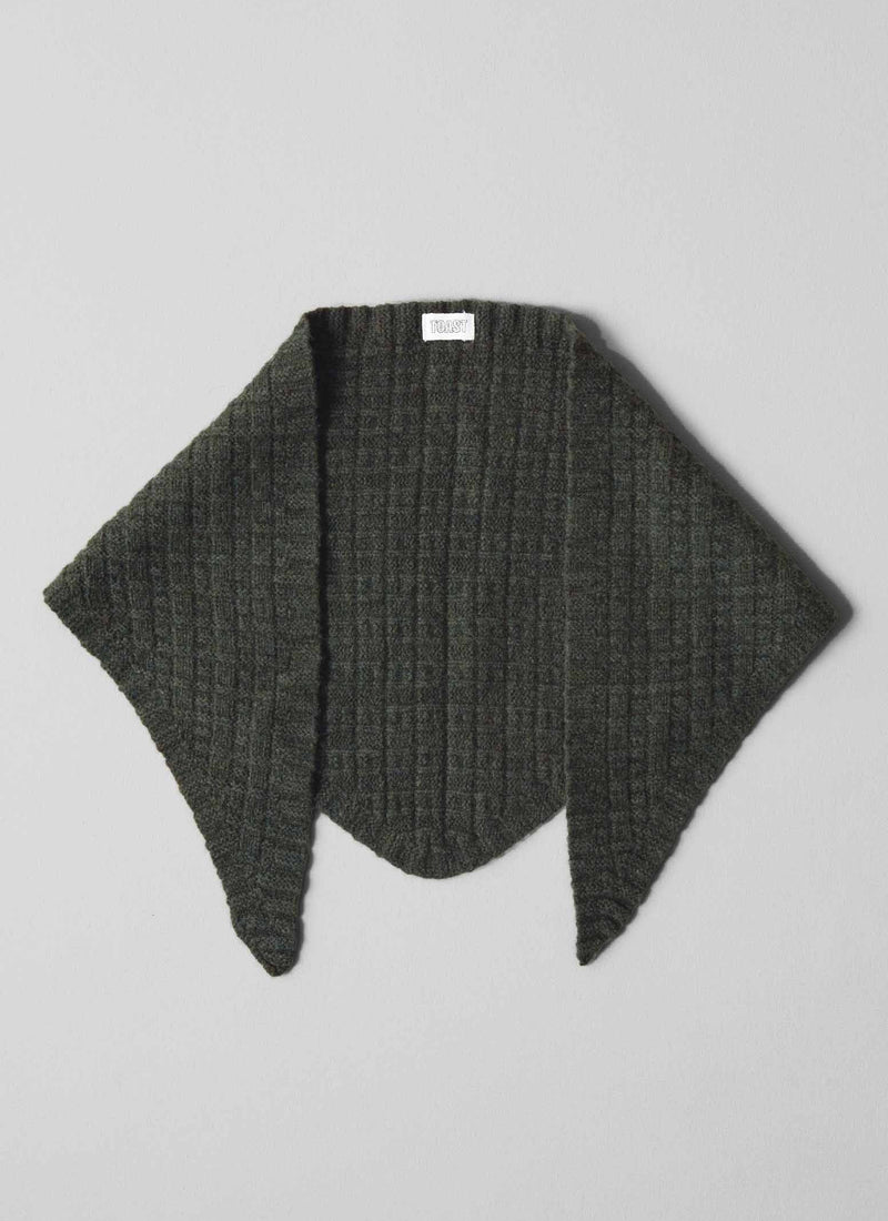 Grid Stitch Knitted Bandana | Seaweed