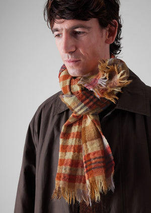 Dual Check Handwoven Knot Scarf | Primrose Yellow/Multi