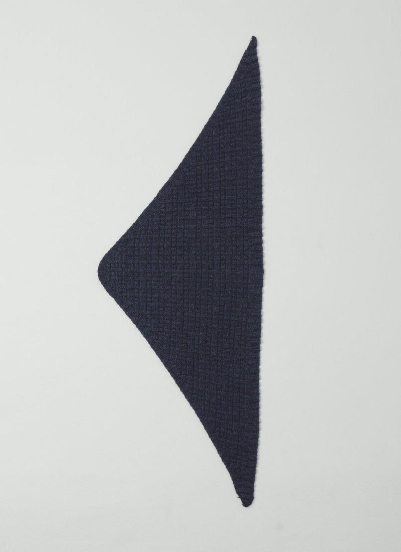 Knitted Wool Bandana | Indigo Melange