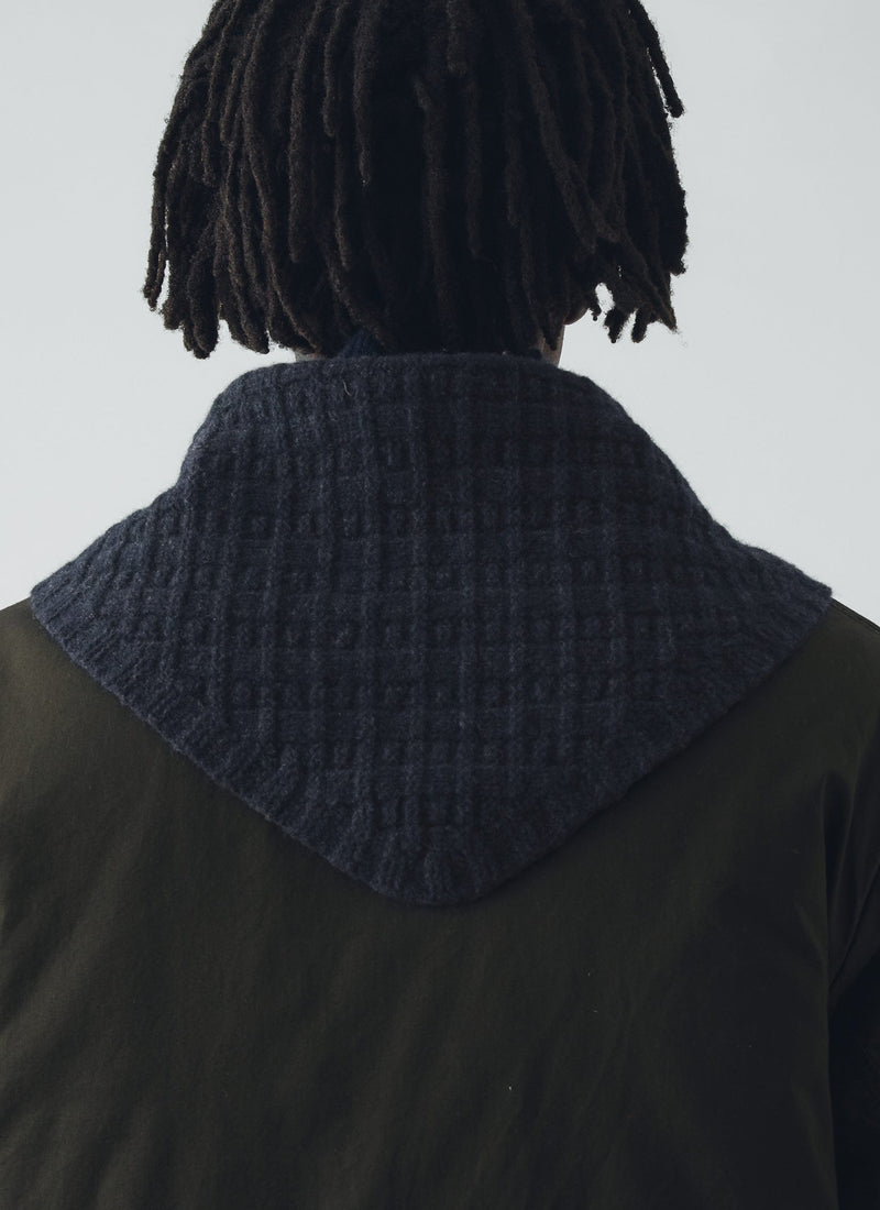 Knitted Wool Bandana | Indigo Melange