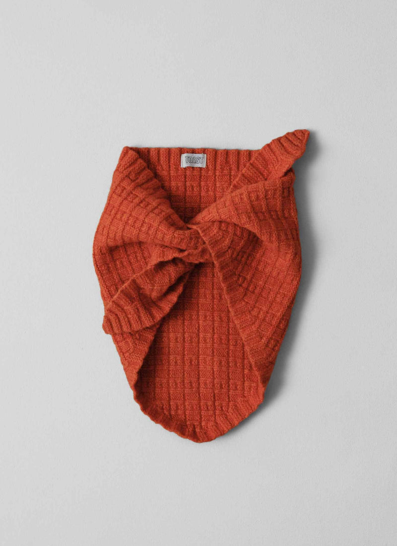 Grid Stitch Knitted Bandana | Ember