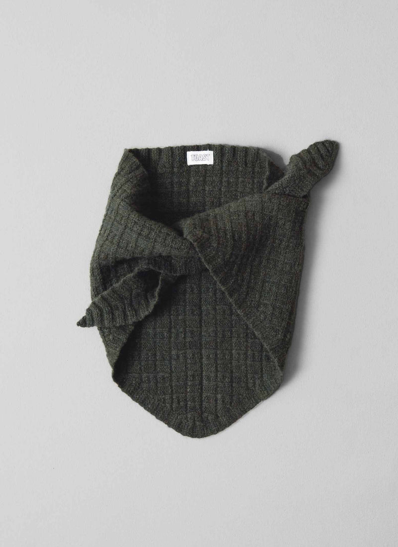 Grid Stitch Knitted Bandana | Seaweed